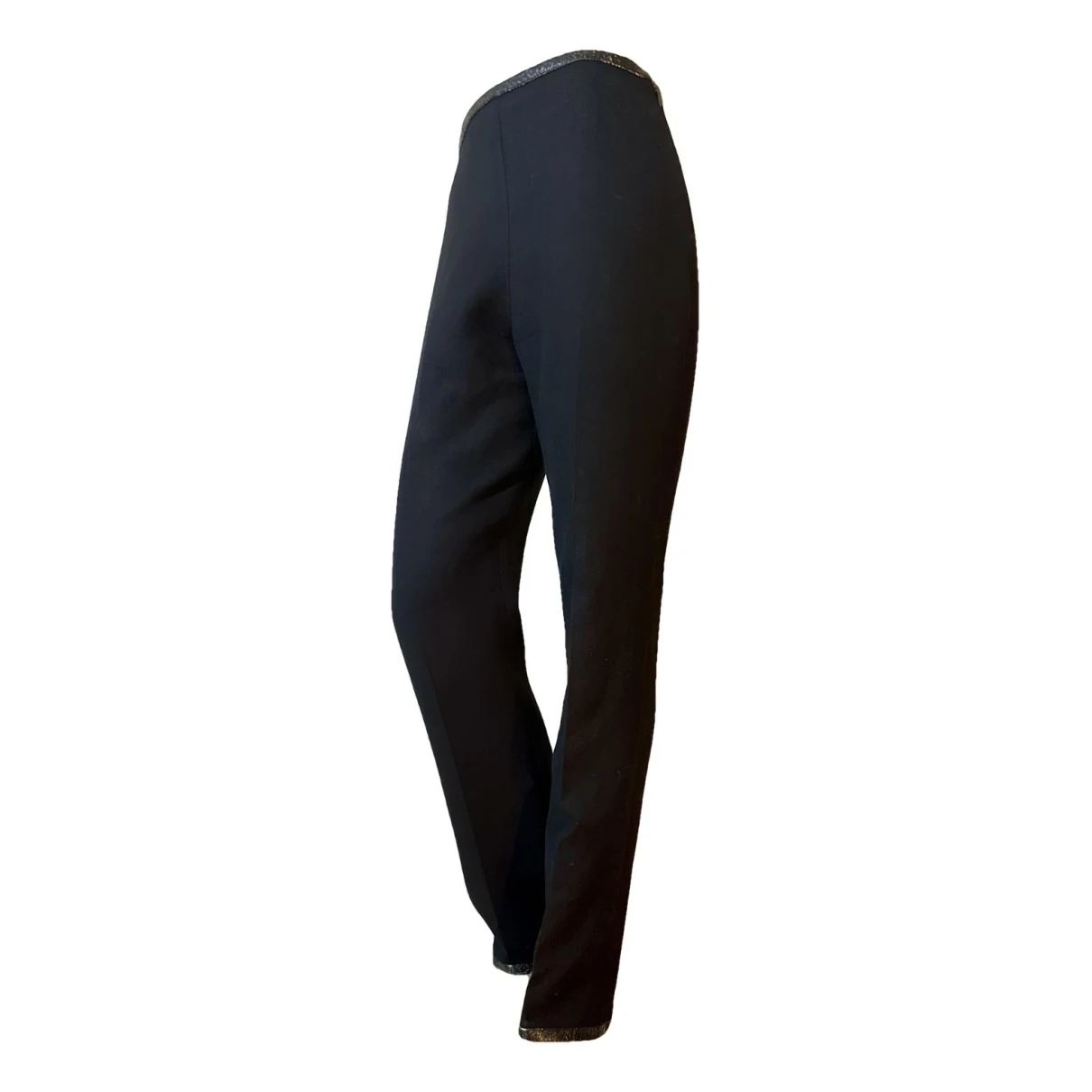 Pre-owned Courrèges Wool Slim Pants In Black