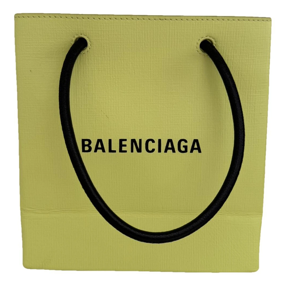 Pre-owned Balenciaga Shopping North South Leather Crossbody Bag In Yellow