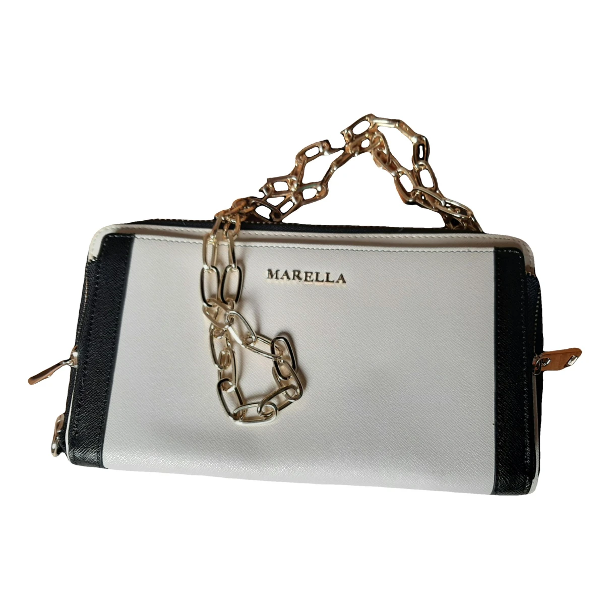 Pre-owned Marella Leather Clutch Bag In White