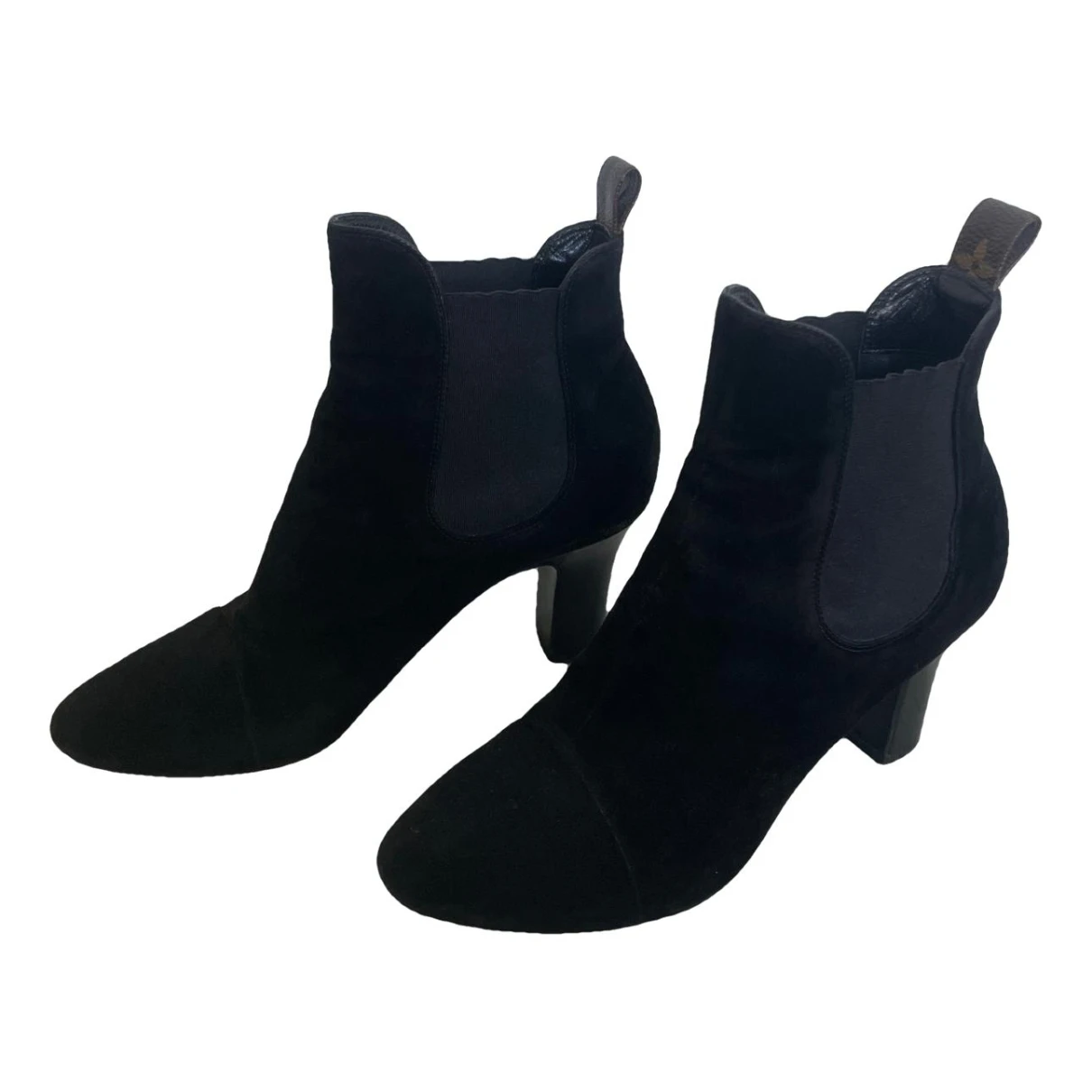 Pre-owned Louis Vuitton Velvet Boots In Black
