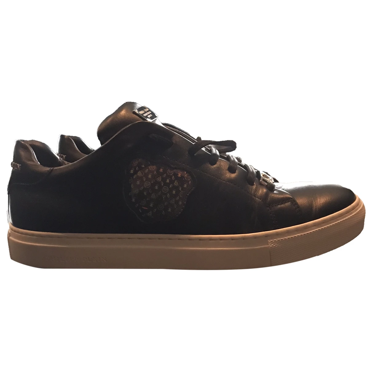 Pre-owned Philipp Plein Leather Trainers In Black