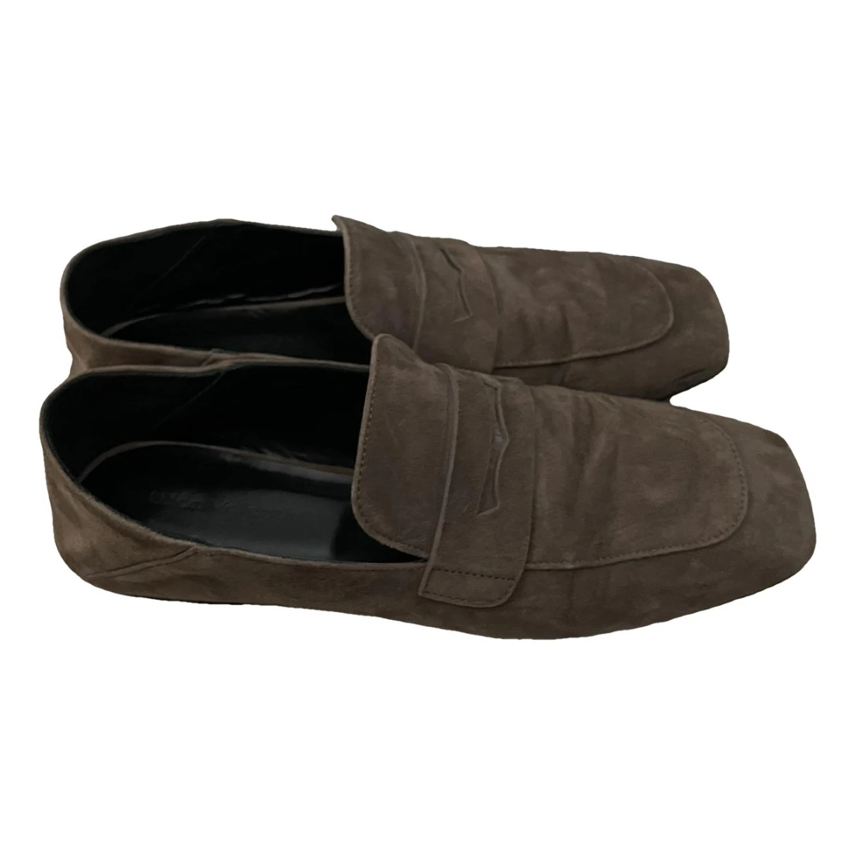 Pre-owned Luca Valentini Leather Flats In Brown