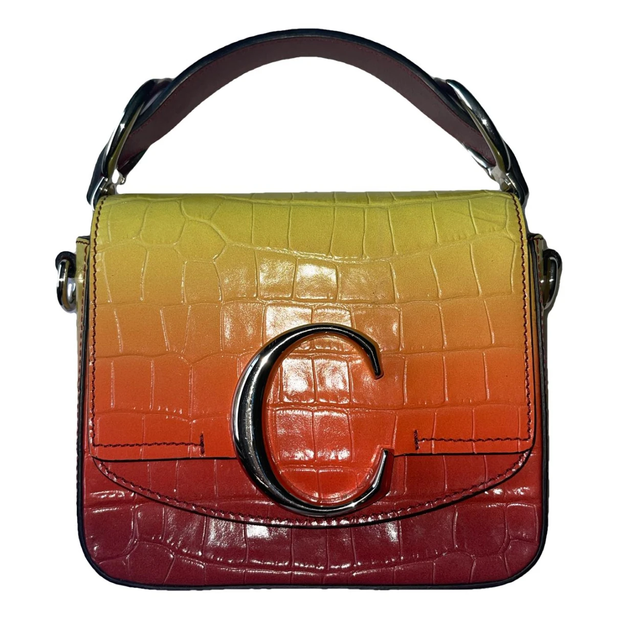 Pre-owned Chloé C Leather Crossbody Bag In Multicolour