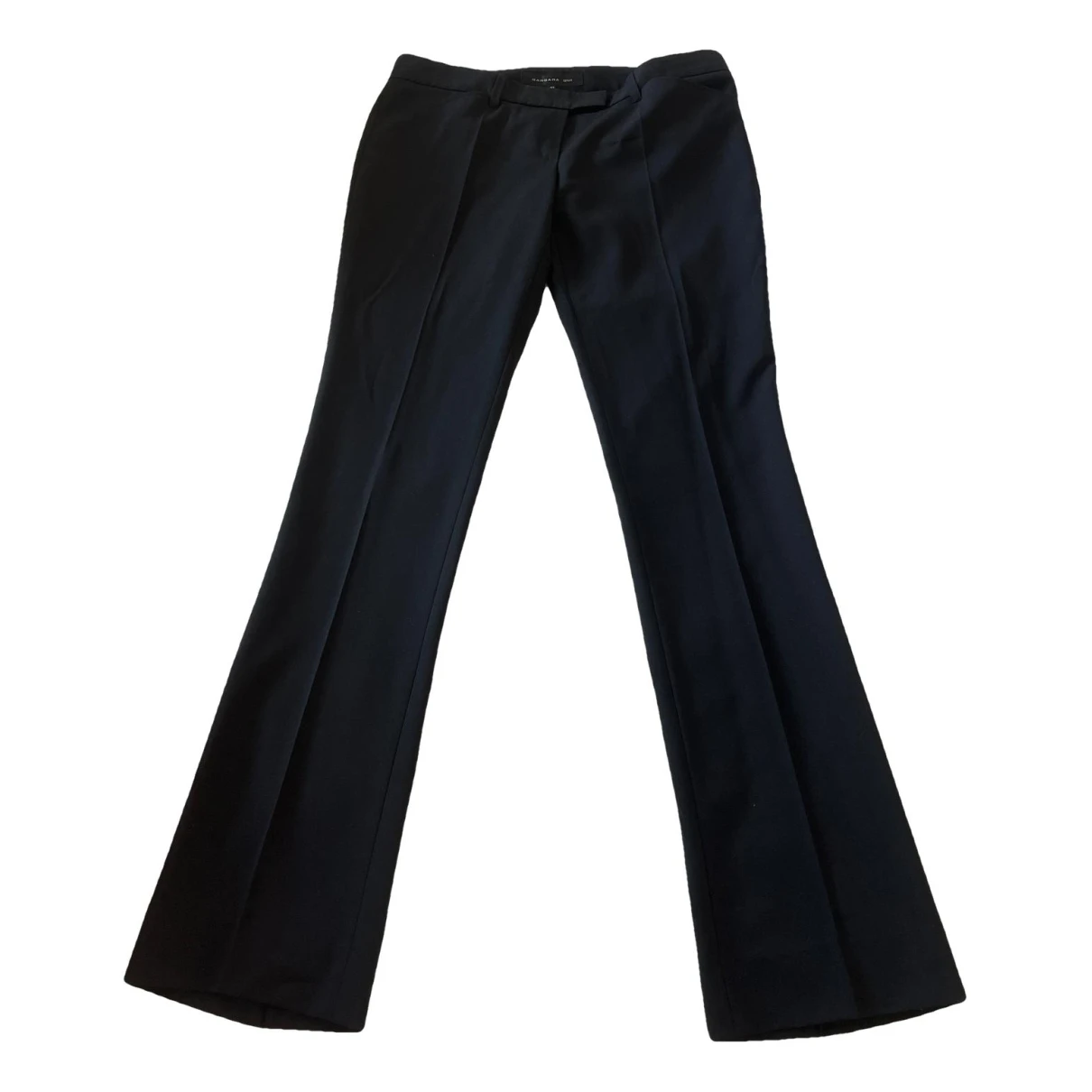 Pre-owned Barbara Bui Linen Straight Pants In Black