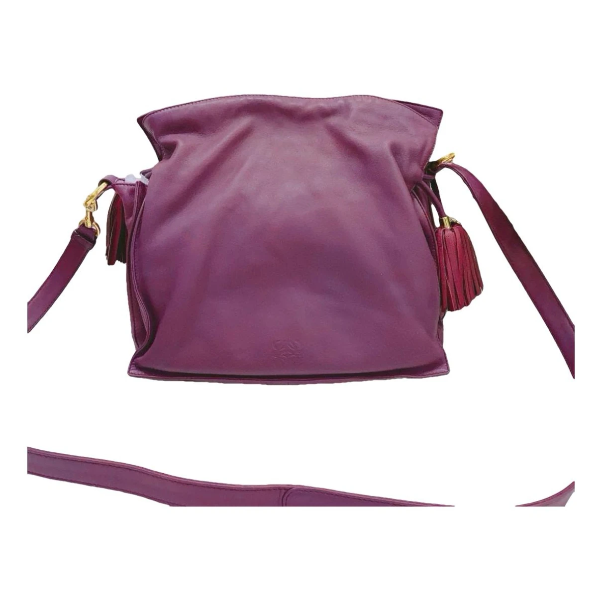 Pre-owned Loewe Flamenco Leather Crossbody Bag In Purple