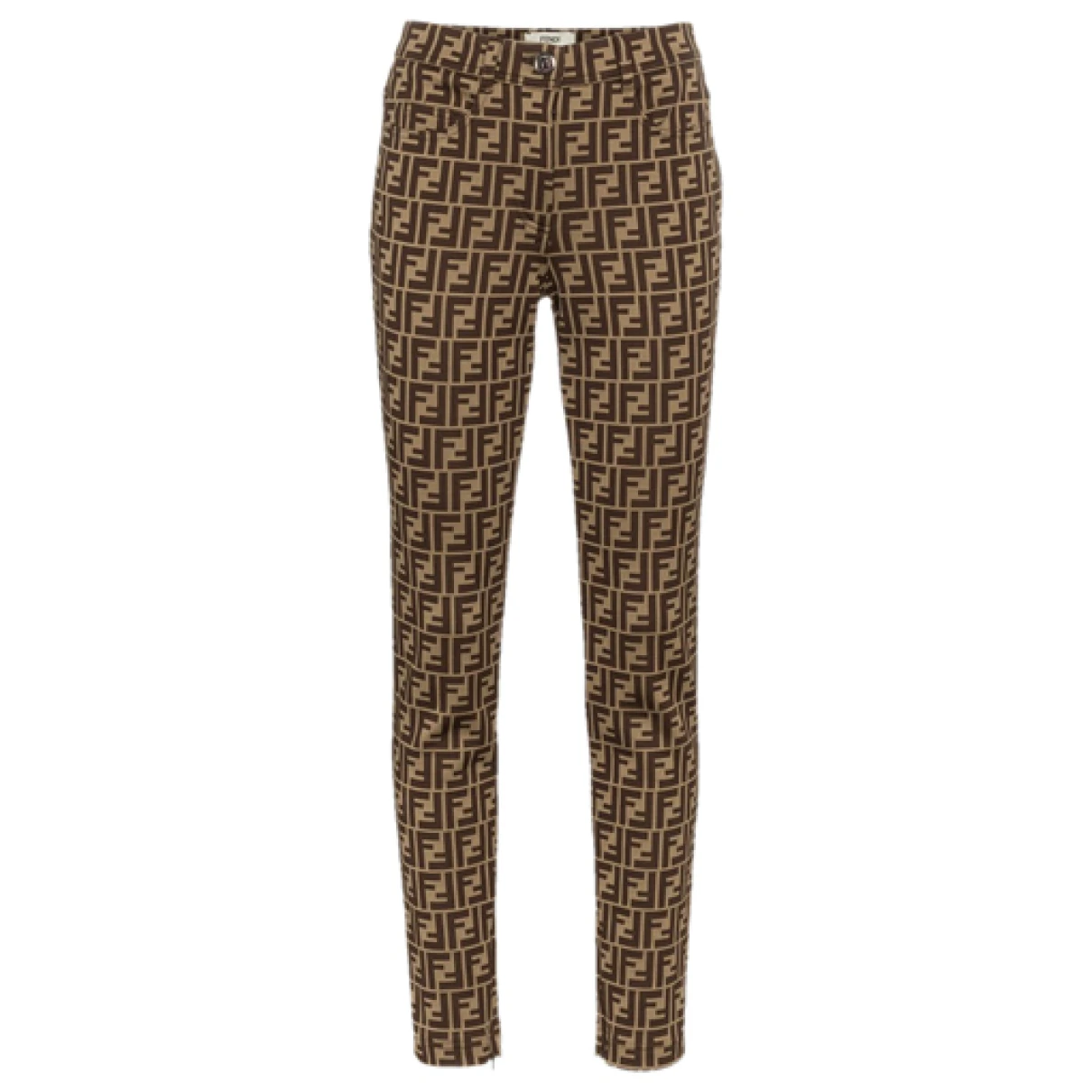 Pre-owned Fendi Slim Pants In Brown