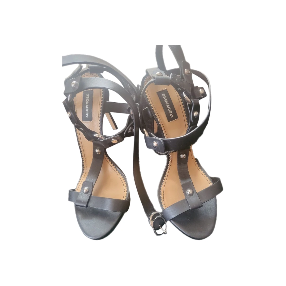 Pre-owned Dsquared2 Leather Sandal In Black