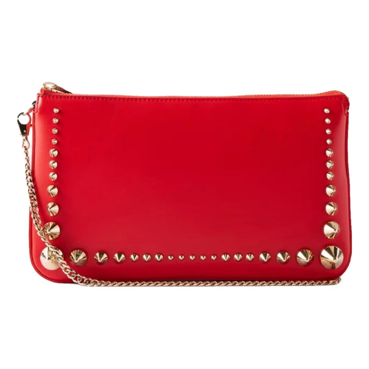 Pre-owned Christian Louboutin Triloubi Leather Handbag In Red