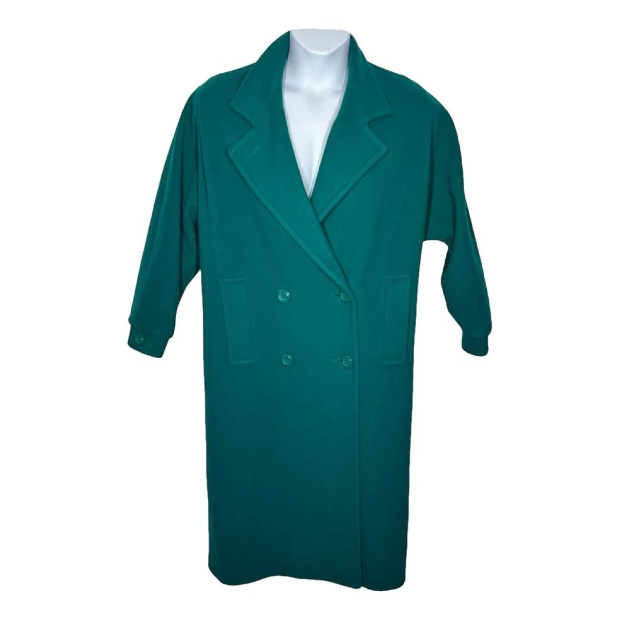 Pre-owned Mackintosh Wool Trench Coat In Turquoise