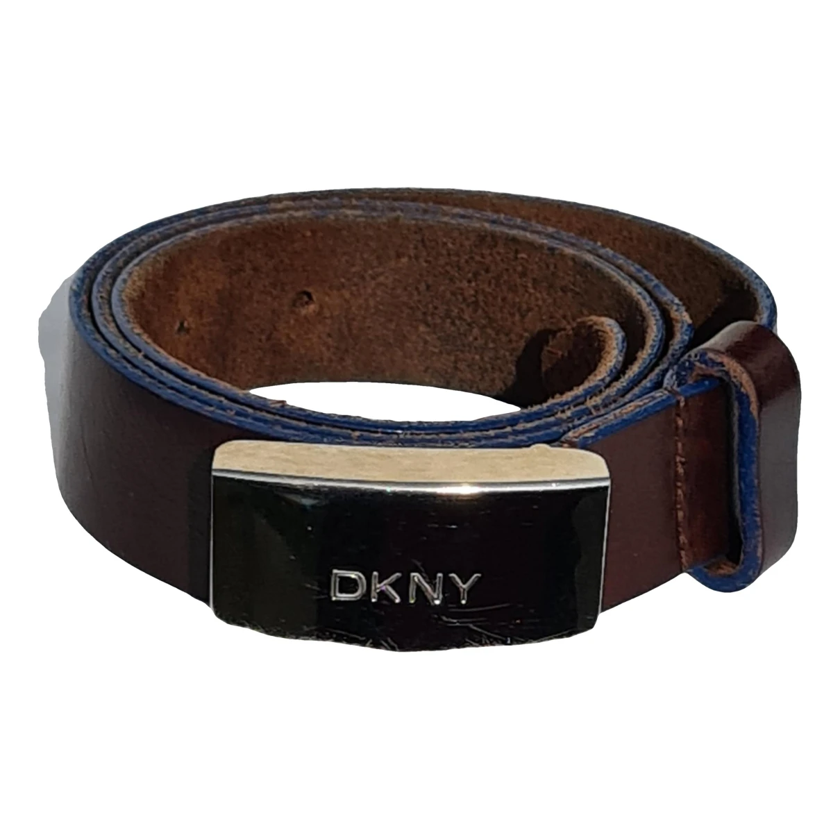 Pre-owned Dkny Leather Belt In Brown