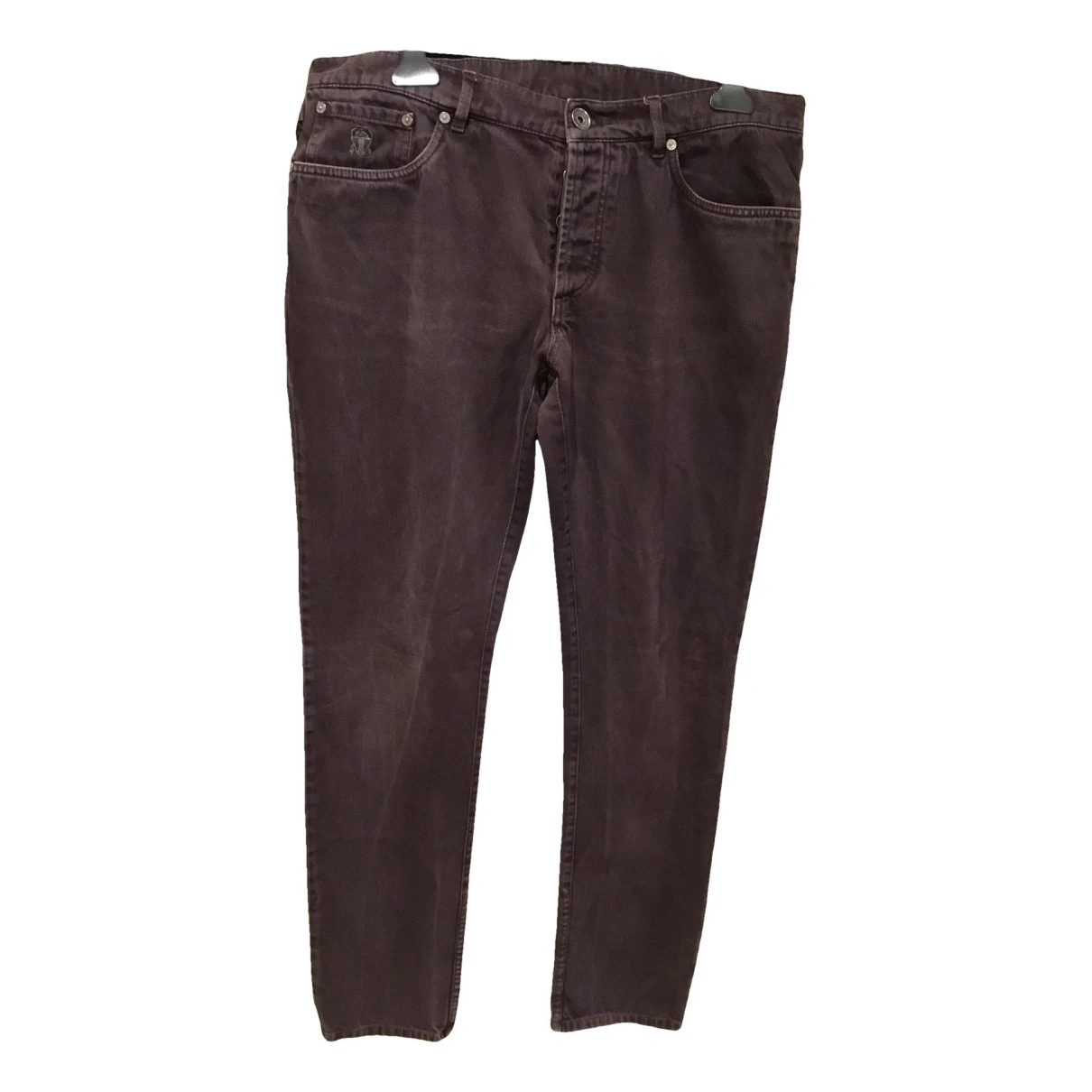 Pre-owned Brunello Cucinelli Straight Jeans In Burgundy