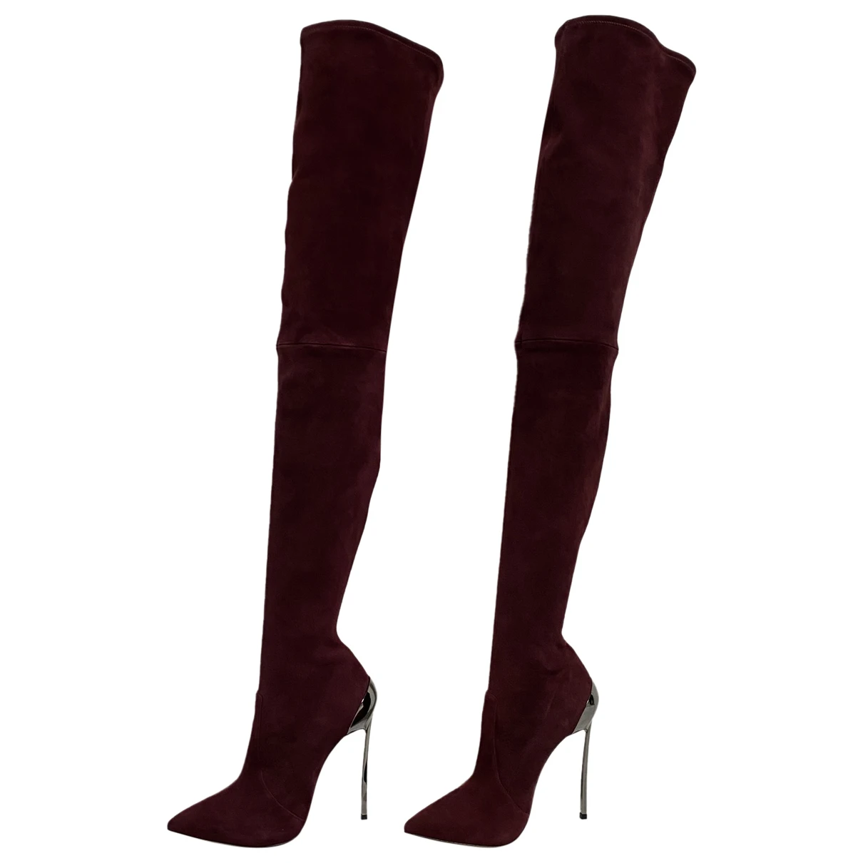 Pre-owned Casadei Boots In Burgundy