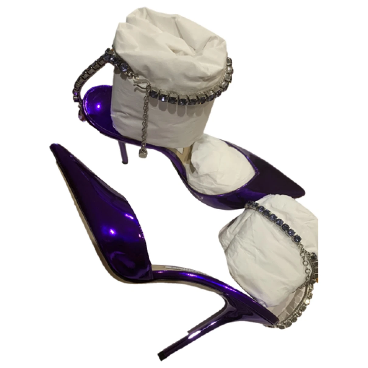 Pre-owned Jimmy Choo Patent Leather Sandal In Purple
