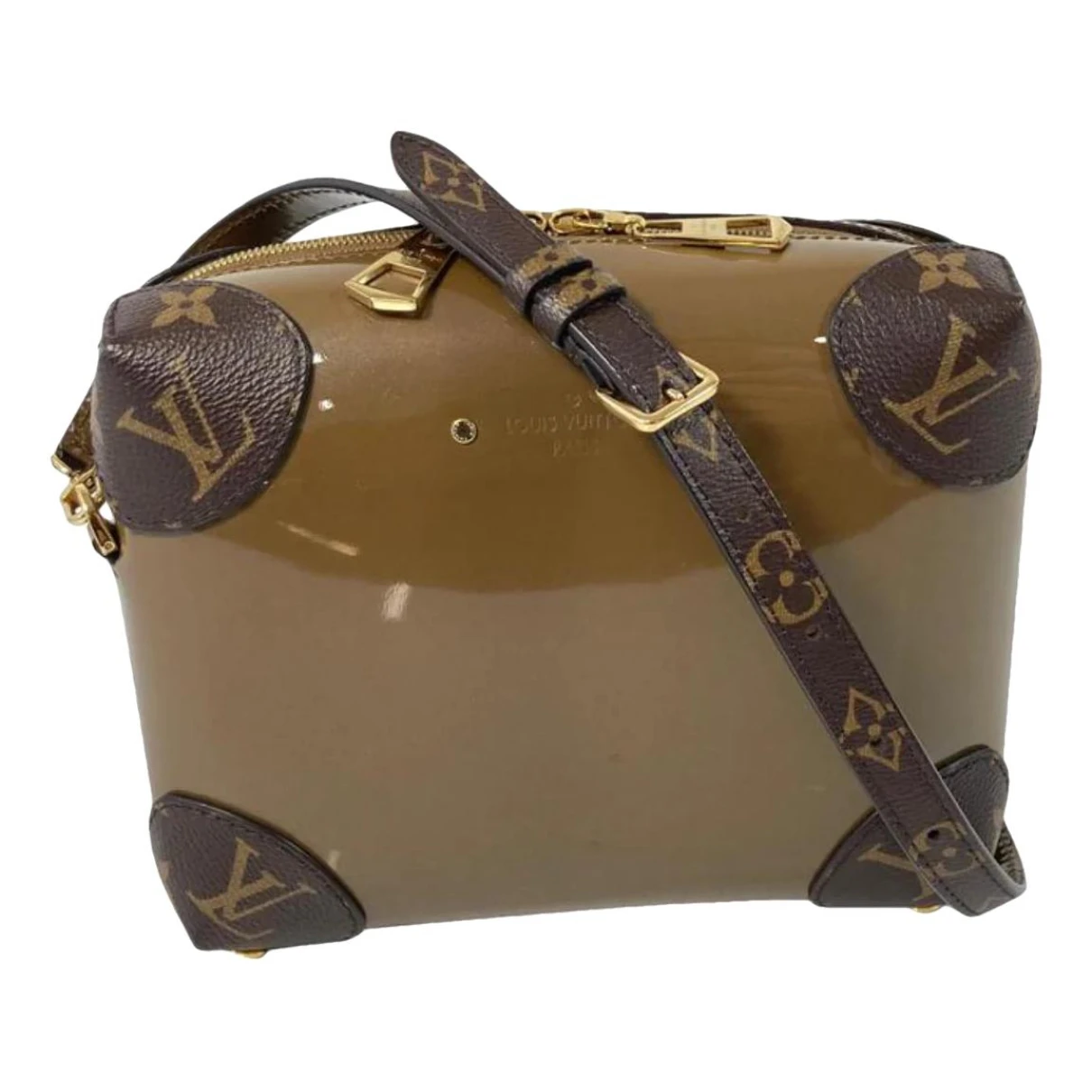 Pre-owned Louis Vuitton Venice Patent Leather Crossbody Bag In Brown