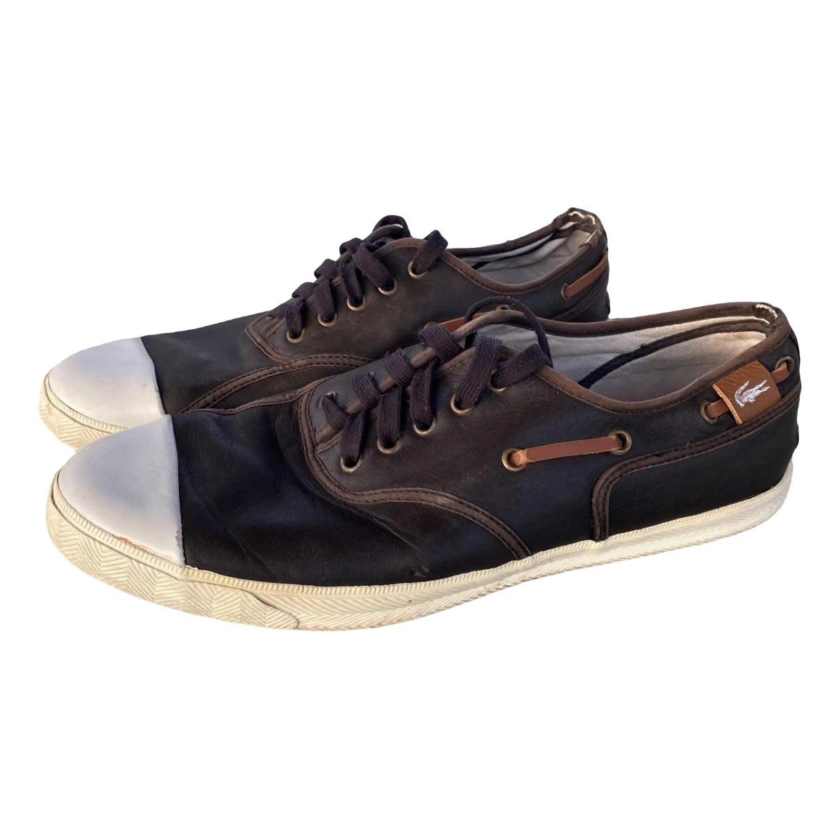 Pre-owned Lacoste Leather Lace Ups In Brown