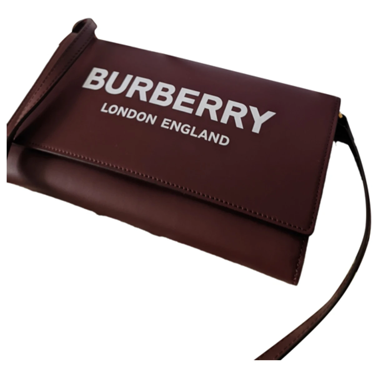 Pre-owned Burberry Leather Satchel In Burgundy