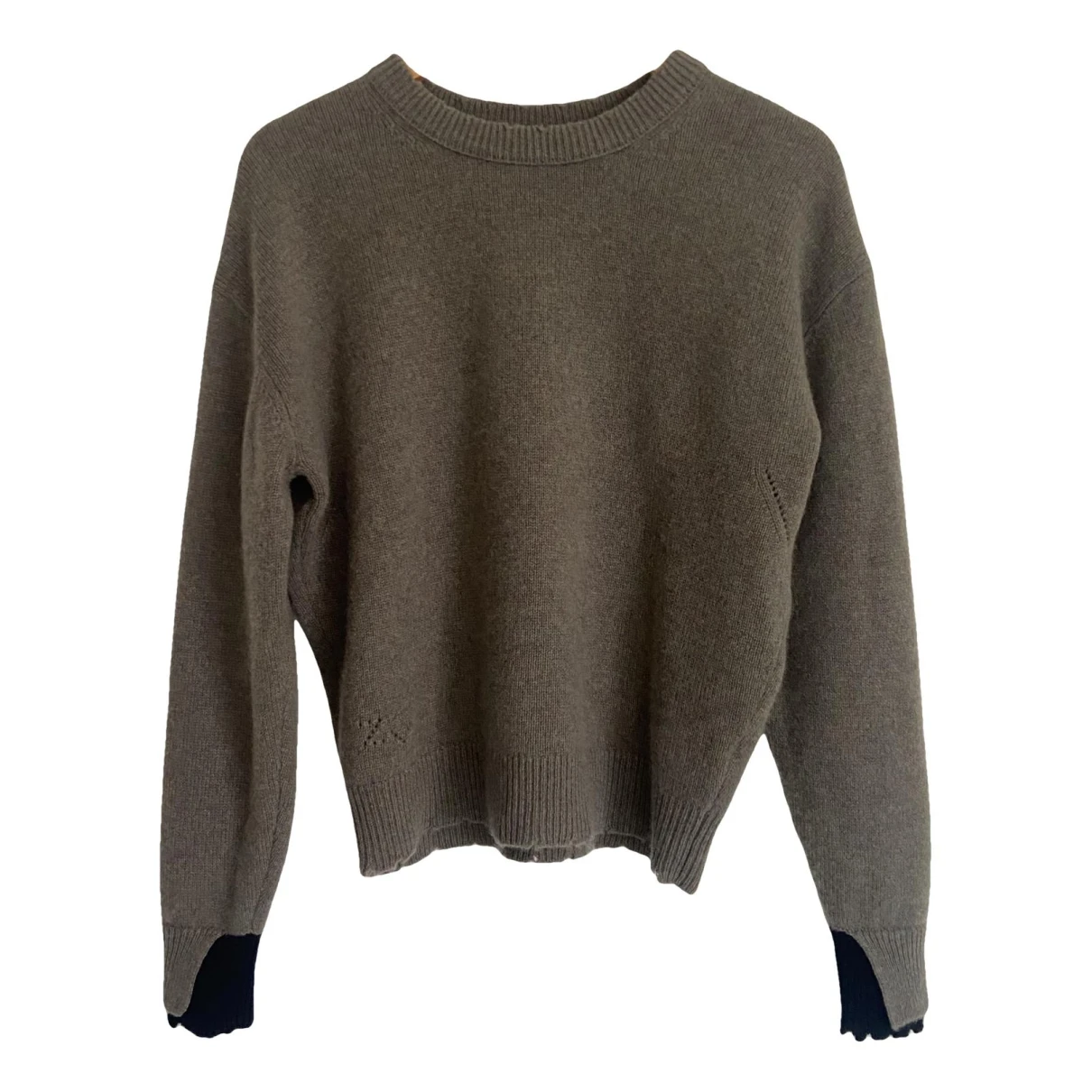 Pre-owned Zadig & Voltaire Cashmere Jumper In Khaki