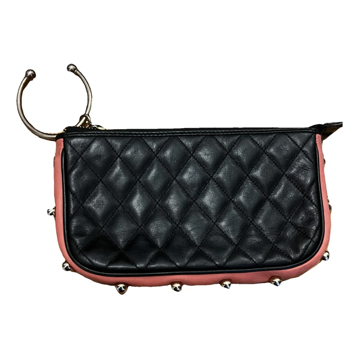 Pre-owned Missoni Leather Clutch Bag In Black