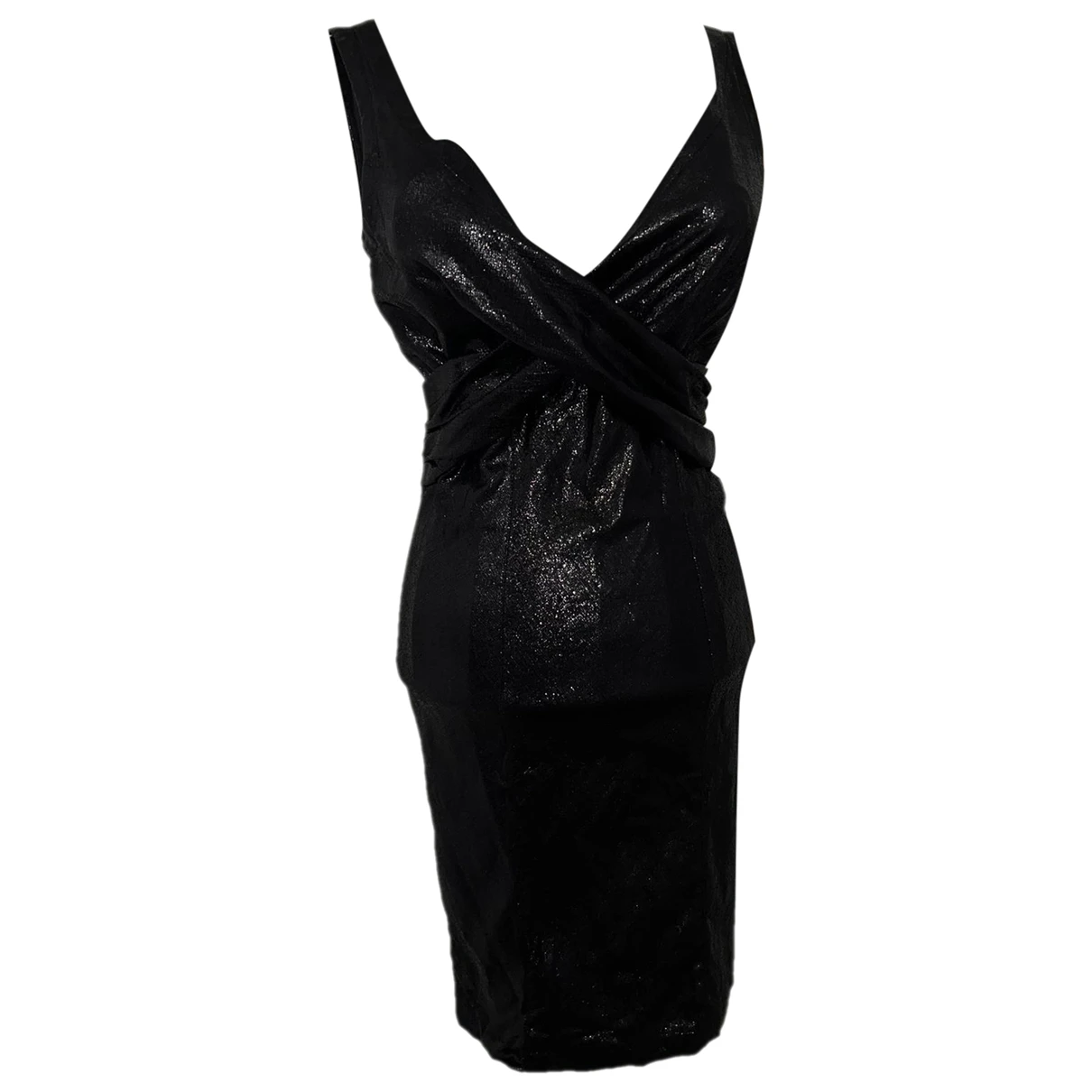 Pre-owned Benedetta Novi Leather Mid-length Dress In Black