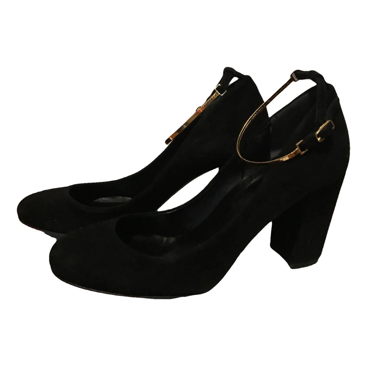 Pre-owned Rouje Colette Leather Heels In Black