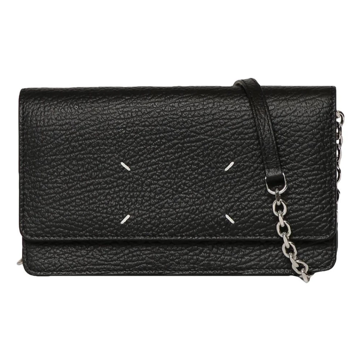 Pre-owned Maison Margiela Leather Handbag In Black