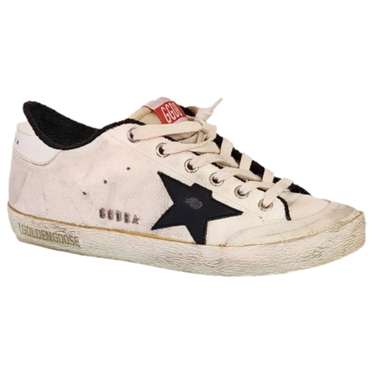 Pre-owned Golden Goose Superstar Cloth Trainers In Beige