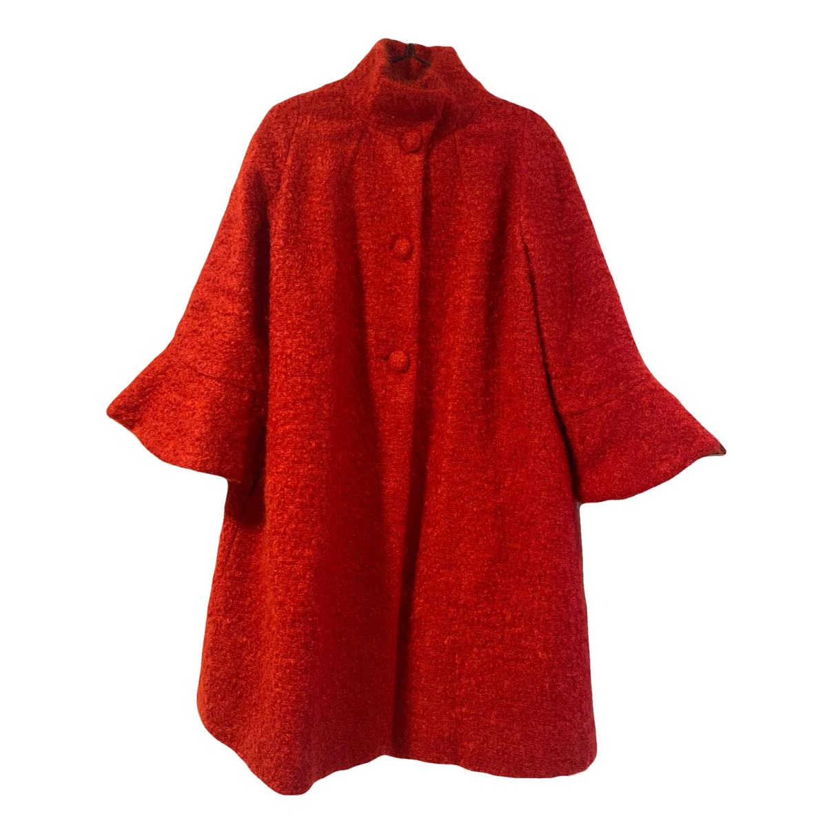 Pre-owned Carolina Herrera Wool Coat In Red
