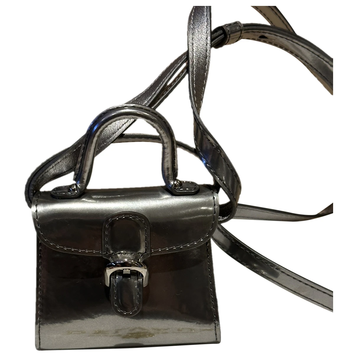 Pre-owned Delvaux Brillant Leather Mini Bag In Silver
