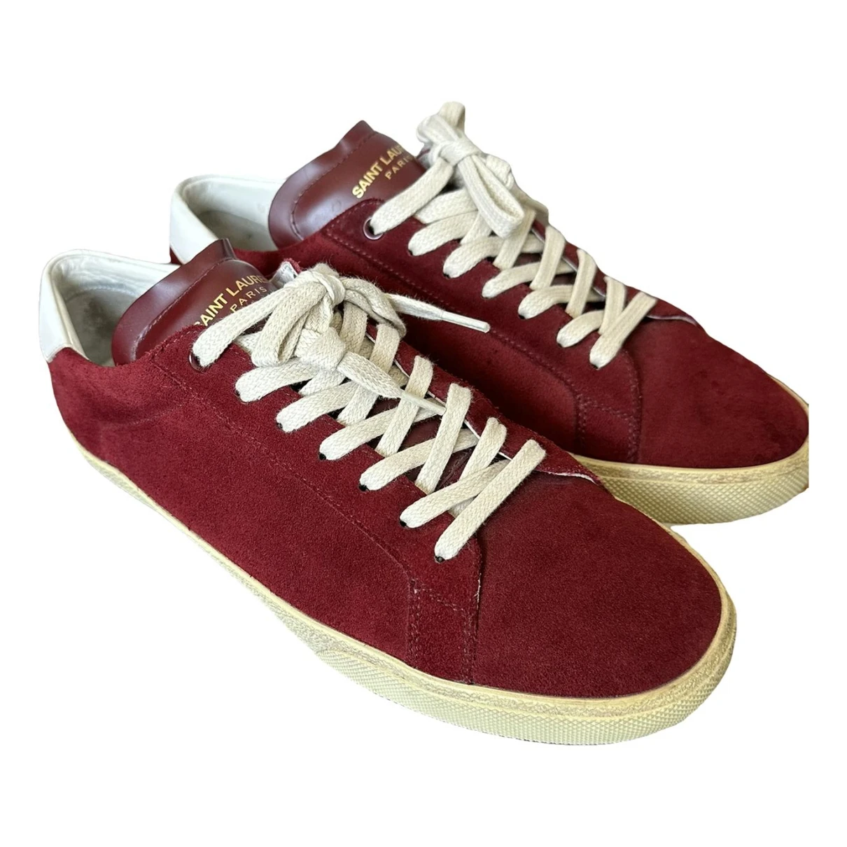 Pre-owned Saint Laurent Sl/01 Low Trainers In Burgundy