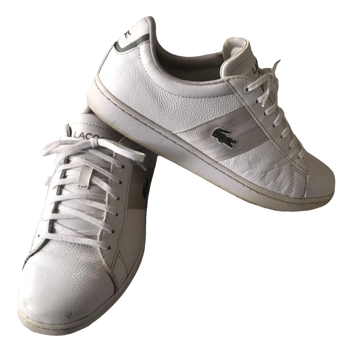 Pre-owned Lacoste Leather Low Trainers In White