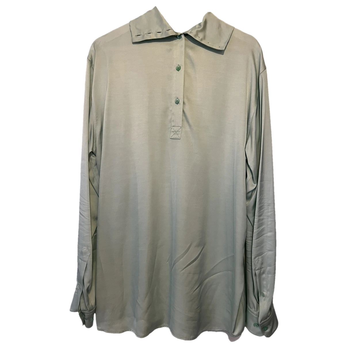Pre-owned Dries Van Noten Silk Shirt In Turquoise