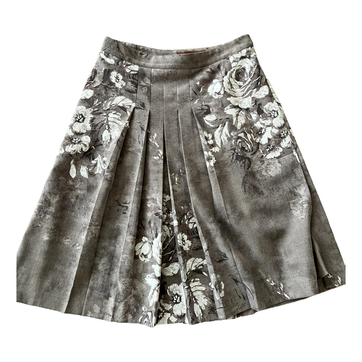 Pre-owned Etro Wool Mid-length Skirt In Beige