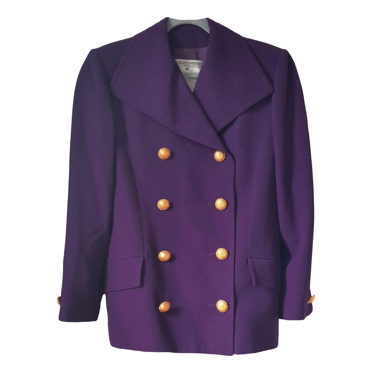 Pre-owned Balmain Wool Blazer In Purple