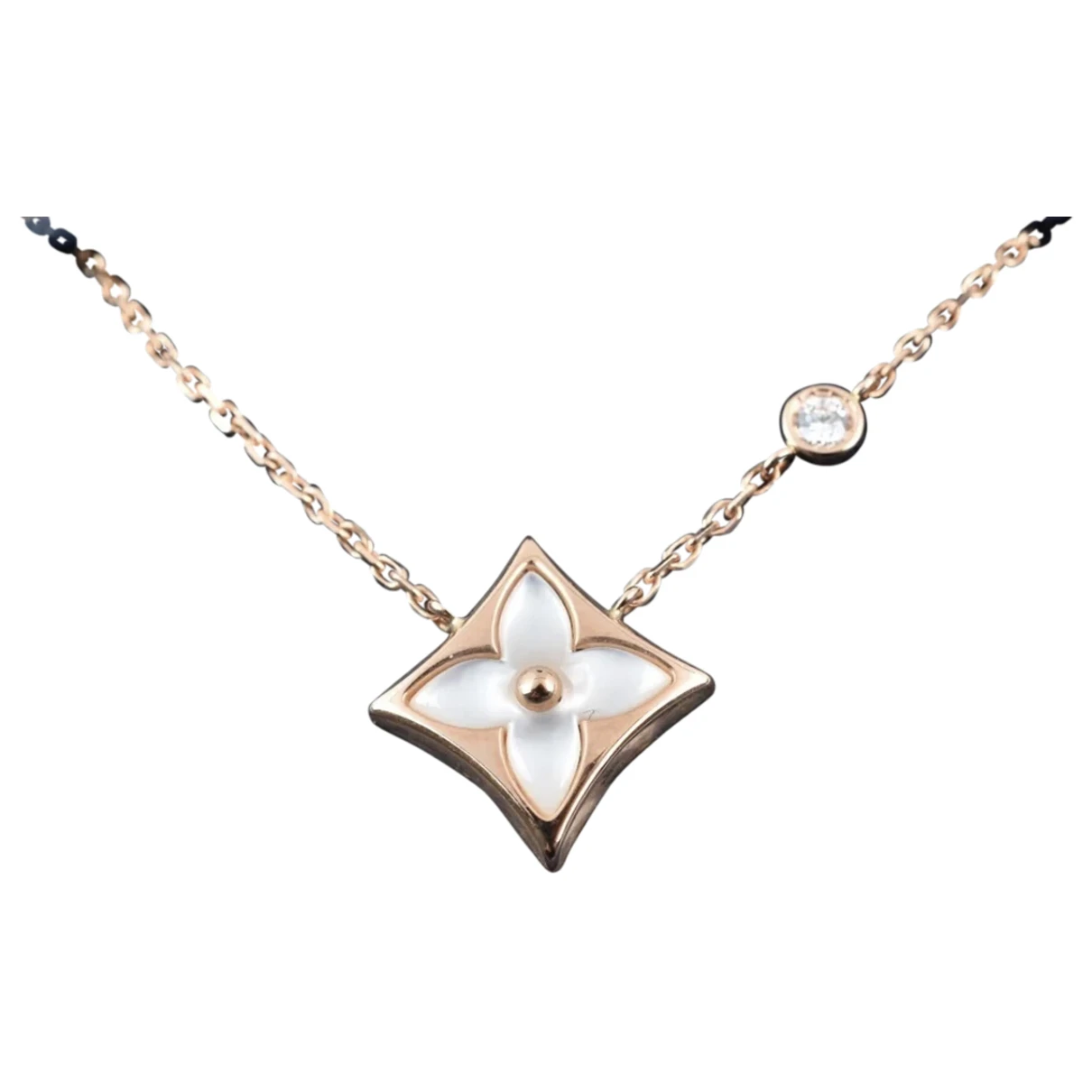 Pre-owned Louis Vuitton Blossom Pink Gold Necklace