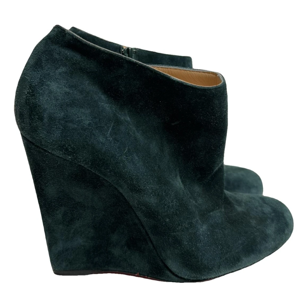 Pre-owned Christian Louboutin Ankle Boots In Green