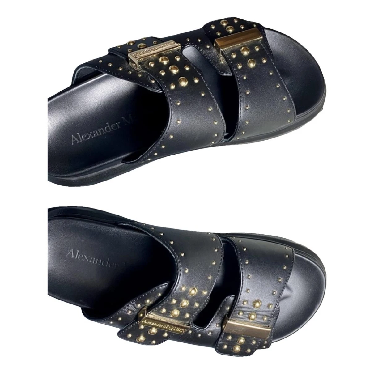 Pre-owned Alexander Mcqueen Hybrid Leather Sandal In Black