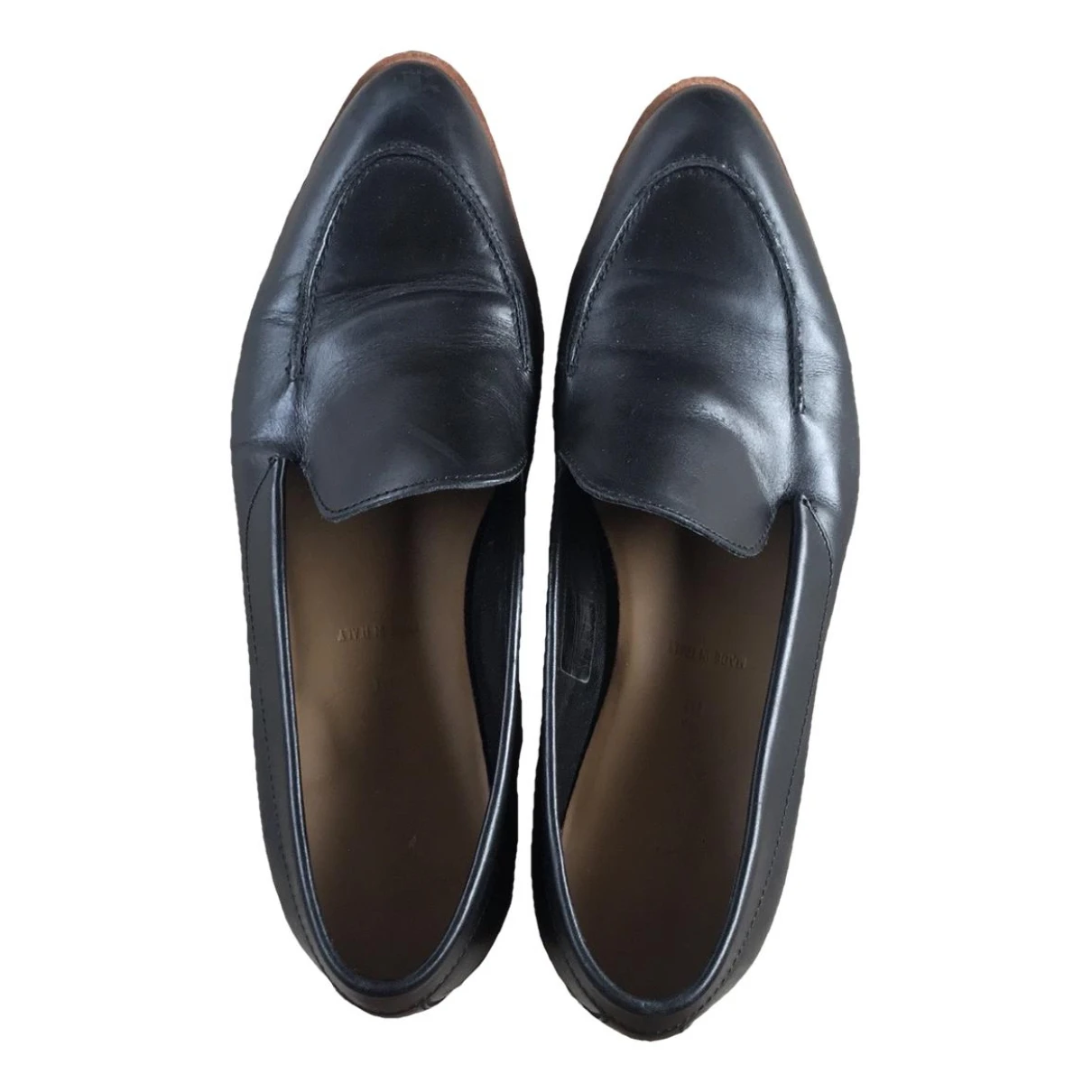 Pre-owned Everlane Leather Flats In Black