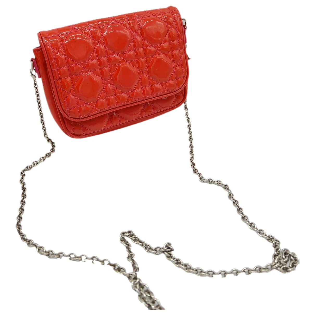 Pre-owned Dior Patent Leather Crossbody Bag In Red
