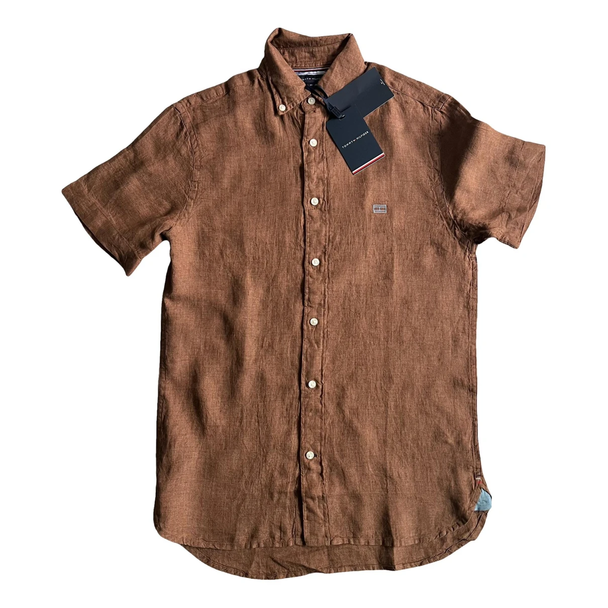 Pre-owned Tommy Hilfiger Linen Shirt In Brown