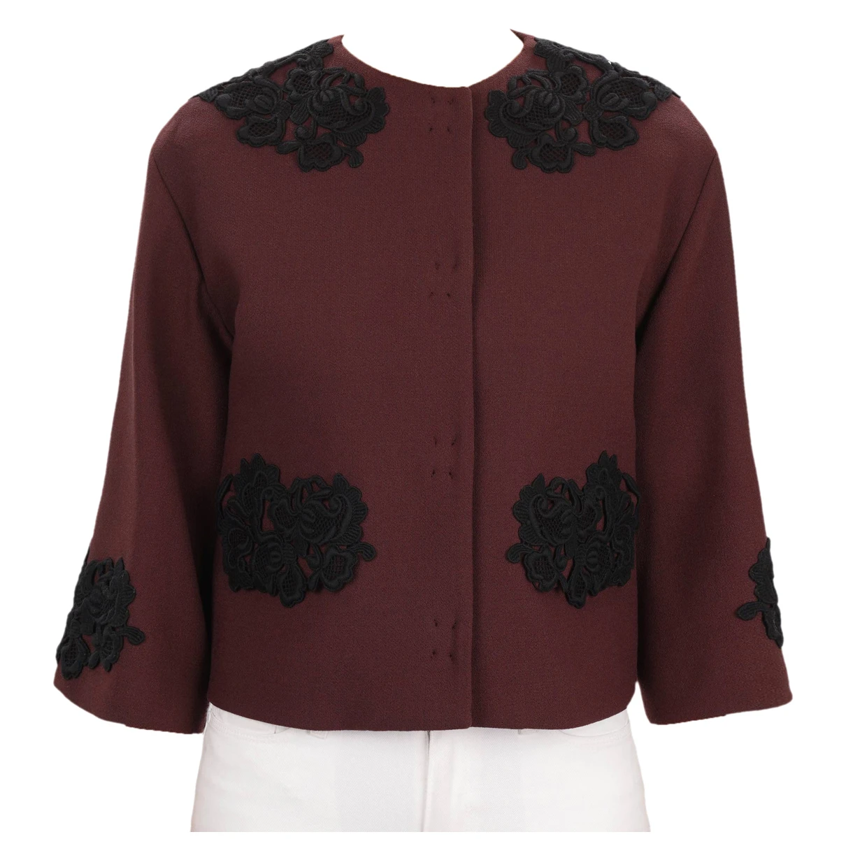 Pre-owned Dolce & Gabbana Wool Short Vest In Burgundy