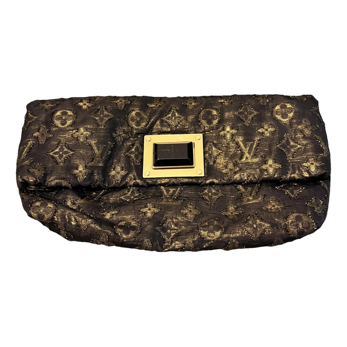 Pre-owned Louis Vuitton Cloth Clutch Bag In Gold