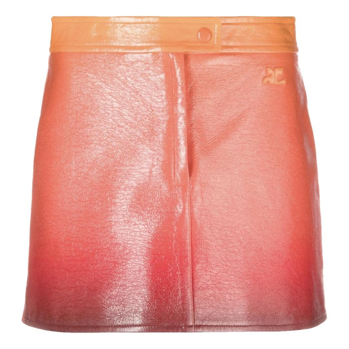 Pre-owned Courrèges Vinyl Skirt In Orange