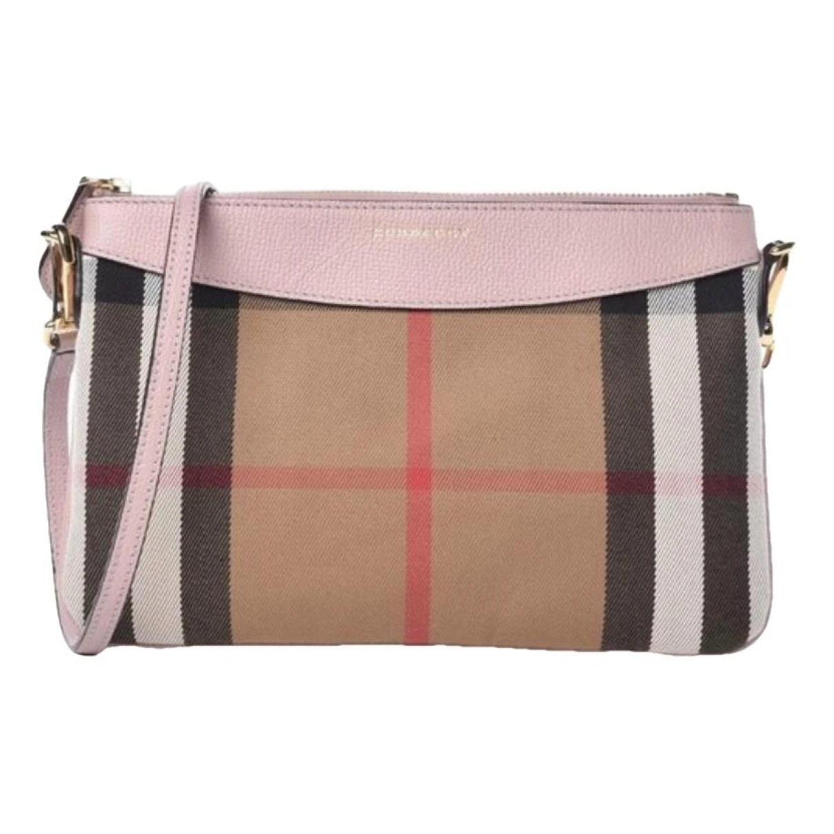 Pre-owned Burberry Cloth Crossbody Bag In Pink