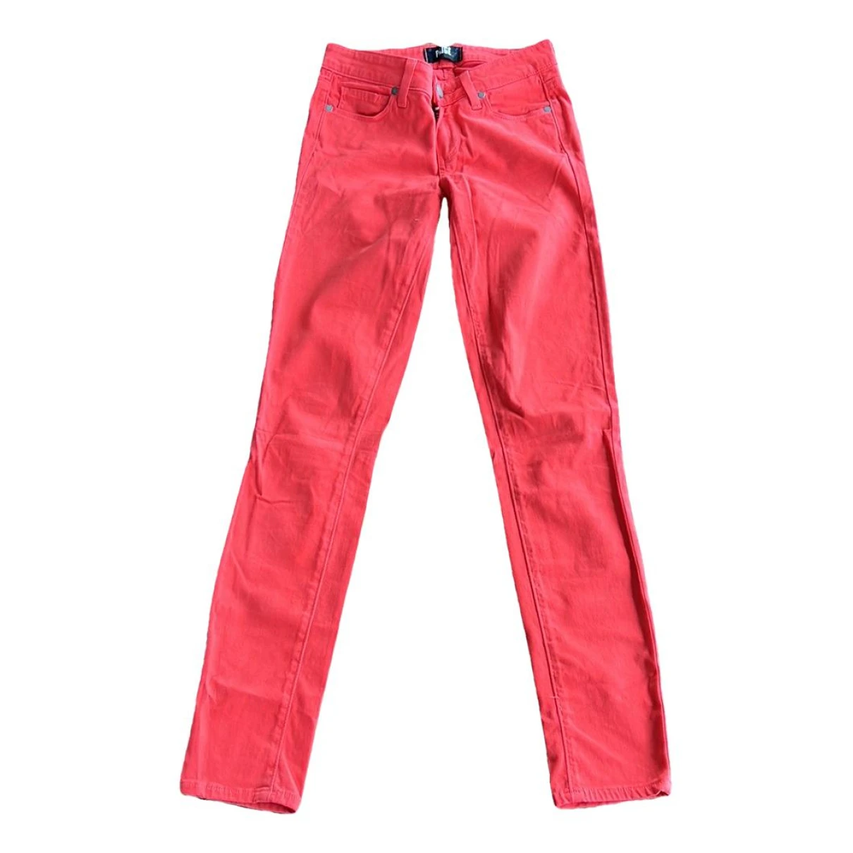 Pre-owned Paige Slim Jeans In Red