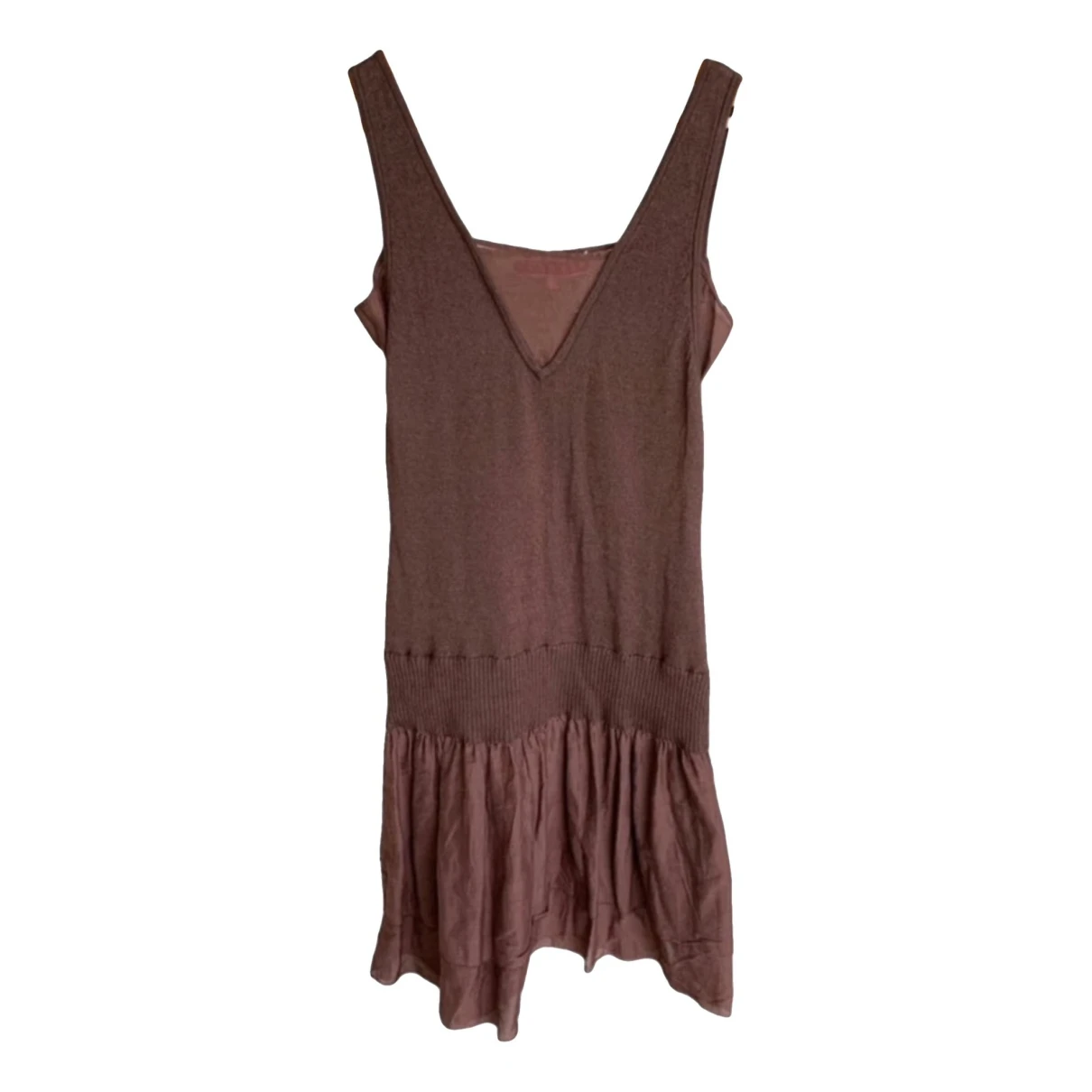 Pre-owned Manoush Silk Dress In Brown