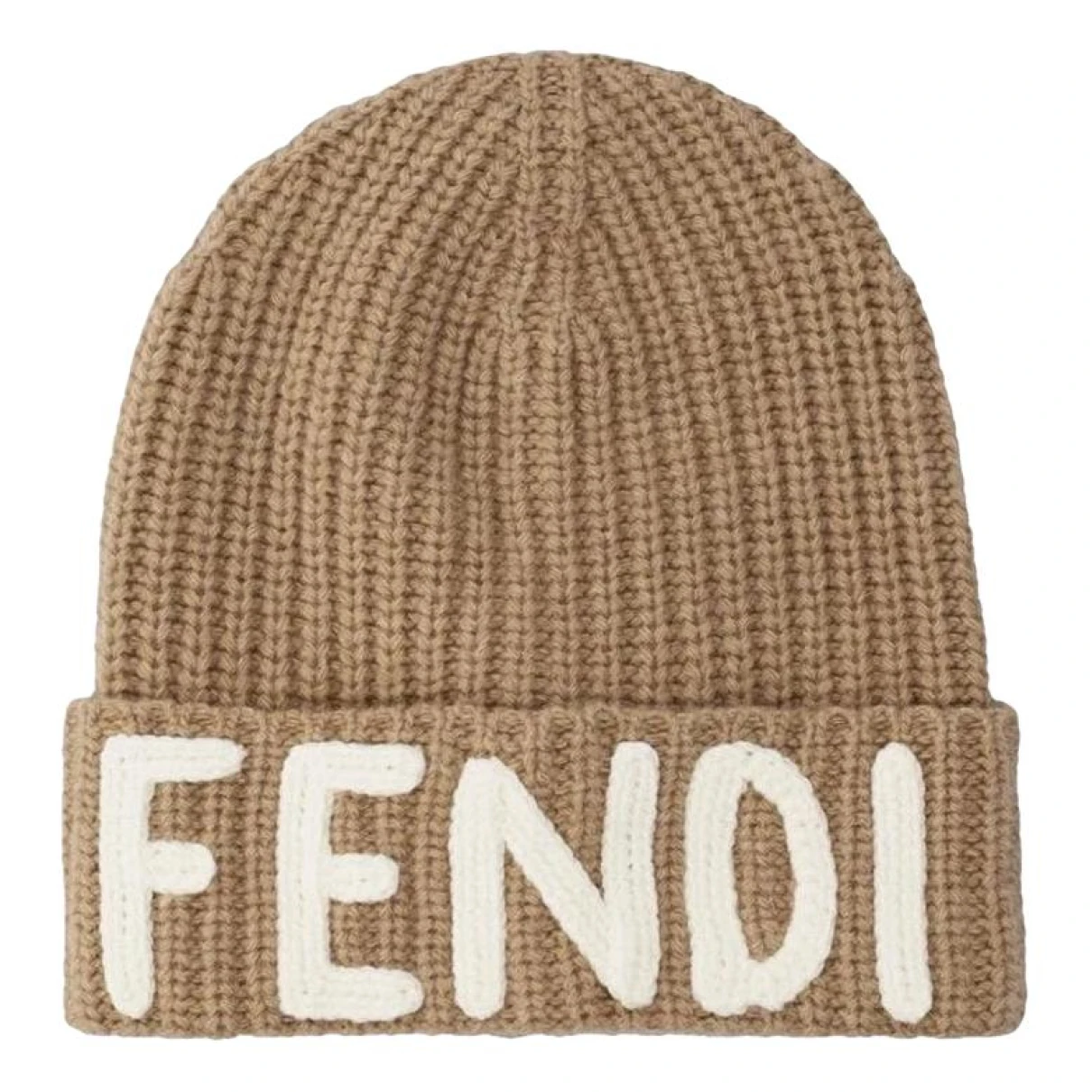 Pre-owned Fendi Wool Beanie In Beige