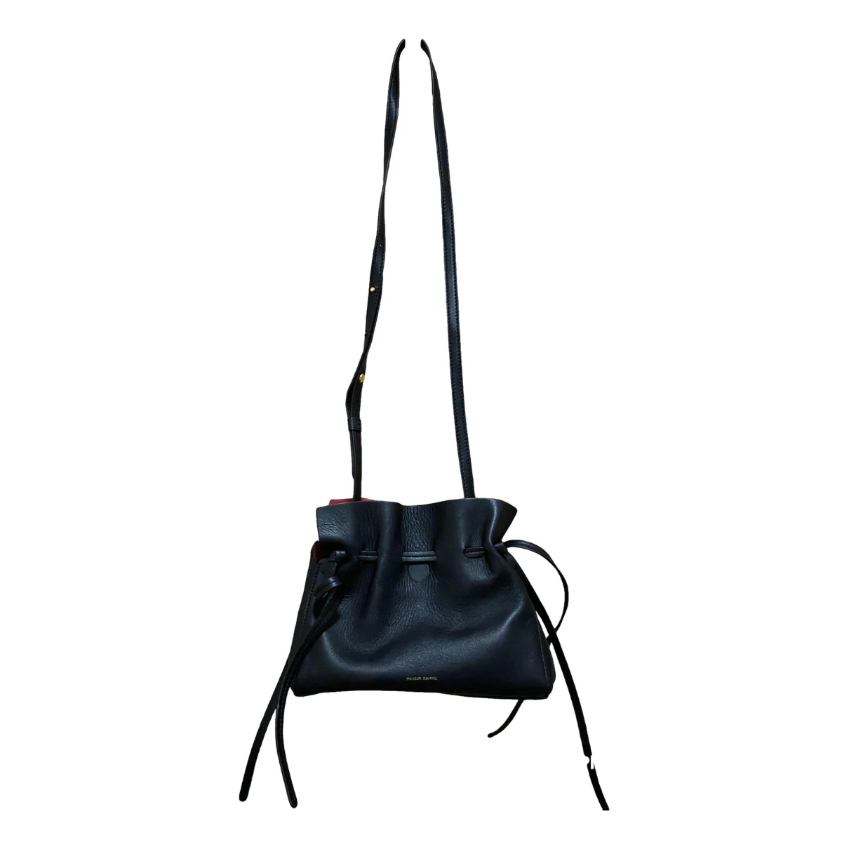 Pre-owned Mansur Gavriel Bucket Leather Mini Bag In Black