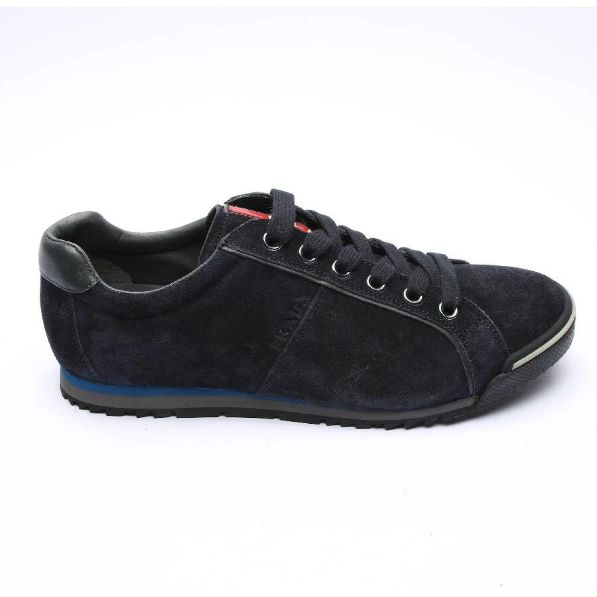 Pre-owned Prada Leather High Trainers In Blue