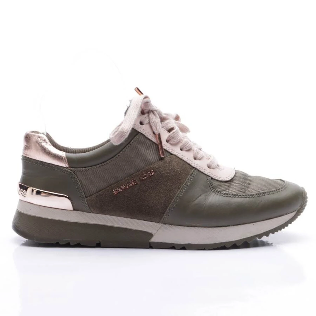 Pre-owned Michael Kors Leather Trainers In Green