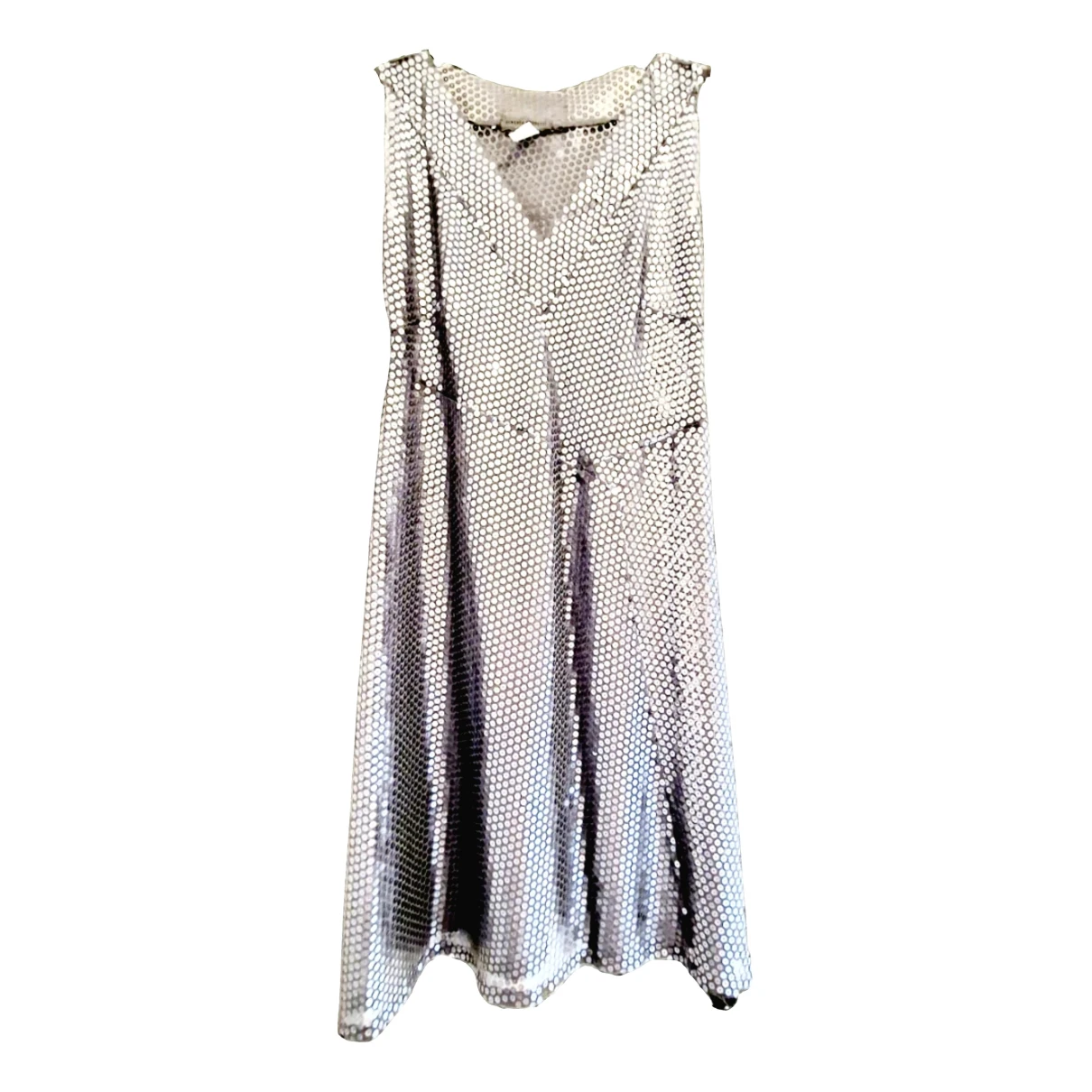 Pre-owned Alberta Ferretti Silk Mid-length Dress In Grey